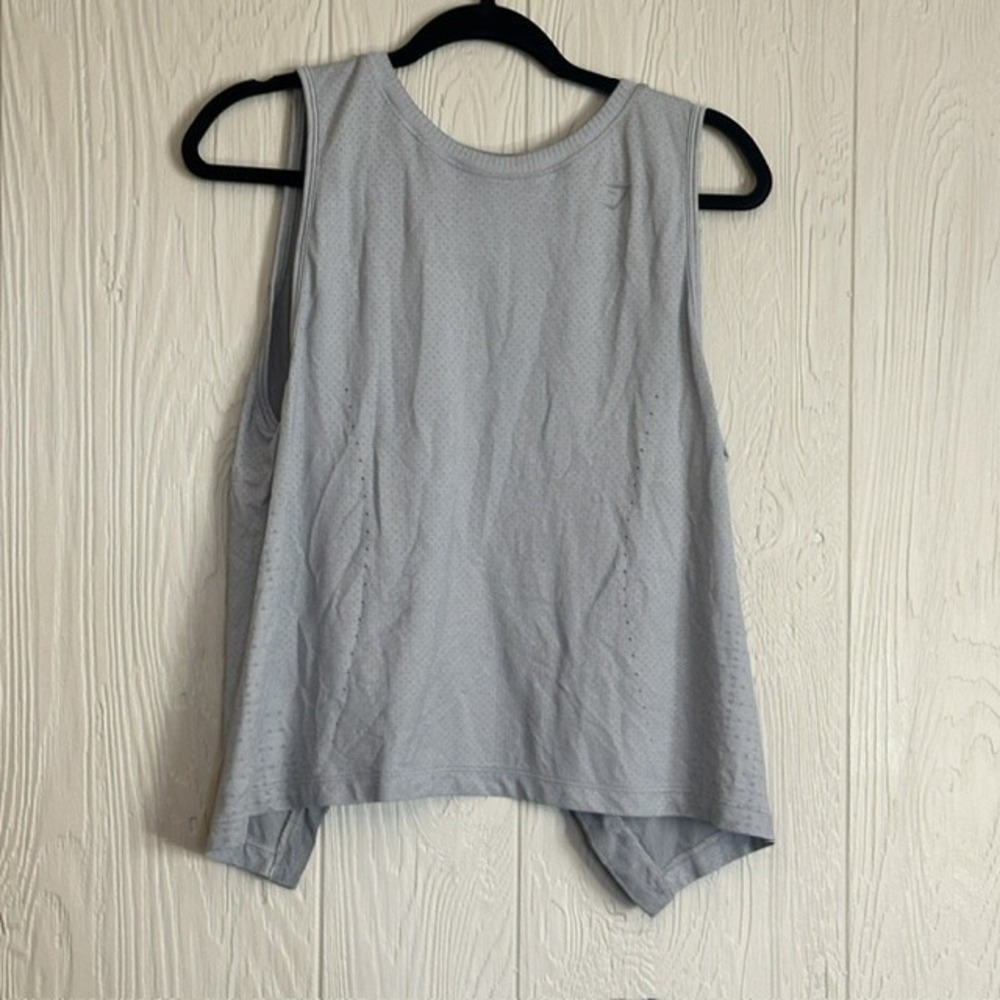 Gymshark Energy Seamless Open Back Tank Top Grey Mesh Sleeveless GLTK5117 Small